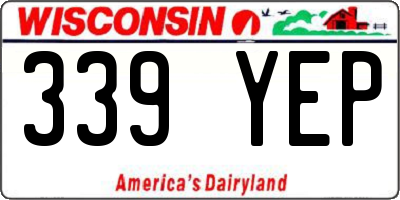 WI license plate 339YEP