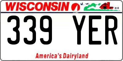 WI license plate 339YER