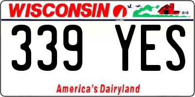 WI license plate 339YES