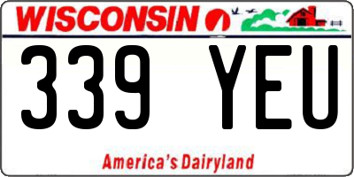 WI license plate 339YEU