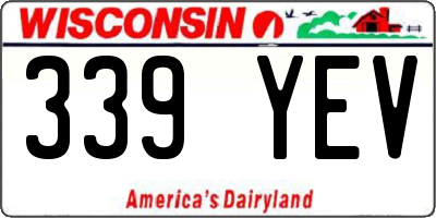 WI license plate 339YEV