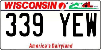 WI license plate 339YEW