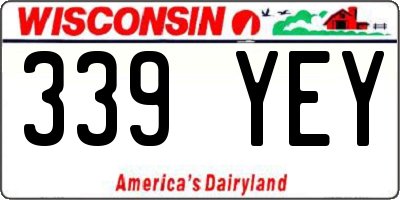 WI license plate 339YEY