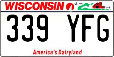 WI license plate 339YFG