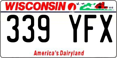 WI license plate 339YFX