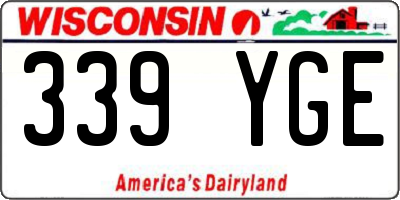 WI license plate 339YGE