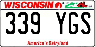 WI license plate 339YGS