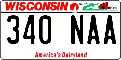 WI license plate 340NAA