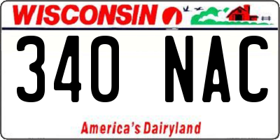 WI license plate 340NAC