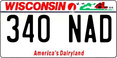 WI license plate 340NAD