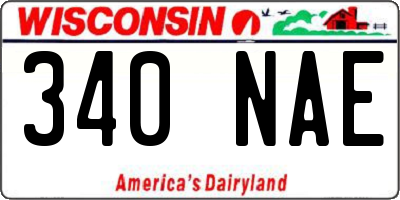 WI license plate 340NAE