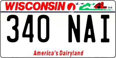 WI license plate 340NAI