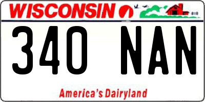 WI license plate 340NAN