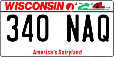 WI license plate 340NAQ