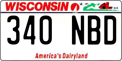 WI license plate 340NBD
