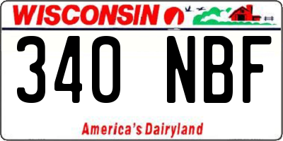 WI license plate 340NBF