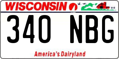 WI license plate 340NBG