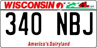 WI license plate 340NBJ