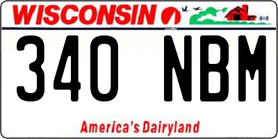 WI license plate 340NBM