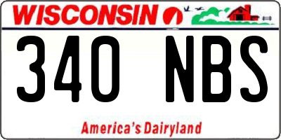 WI license plate 340NBS