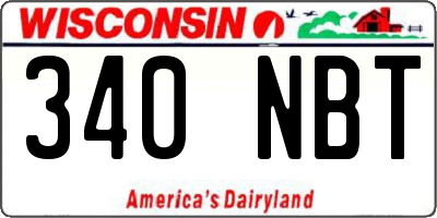 WI license plate 340NBT