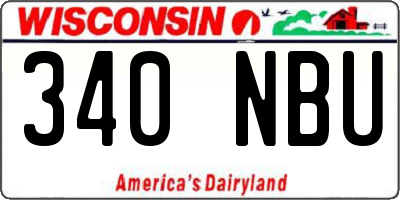 WI license plate 340NBU