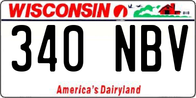 WI license plate 340NBV