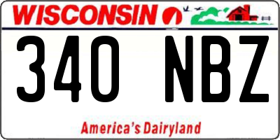 WI license plate 340NBZ