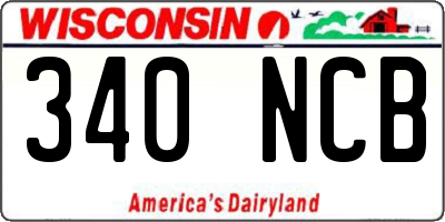 WI license plate 340NCB