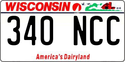 WI license plate 340NCC