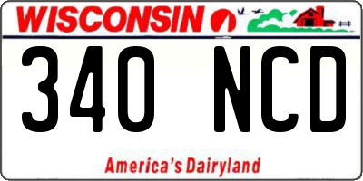 WI license plate 340NCD