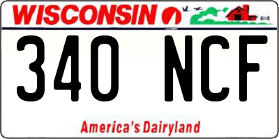 WI license plate 340NCF