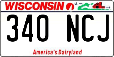 WI license plate 340NCJ