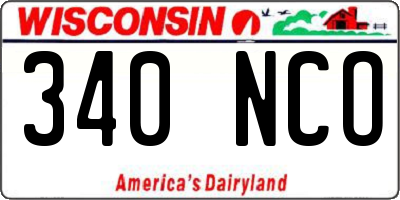 WI license plate 340NCO