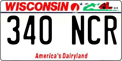 WI license plate 340NCR