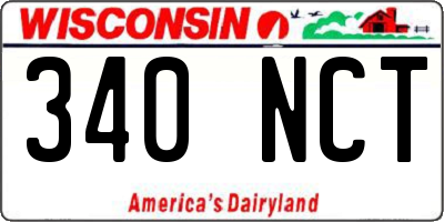 WI license plate 340NCT