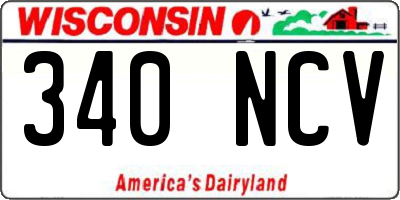 WI license plate 340NCV