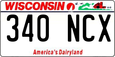 WI license plate 340NCX