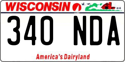 WI license plate 340NDA