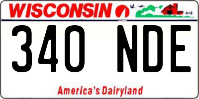 WI license plate 340NDE