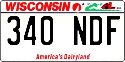 WI license plate 340NDF
