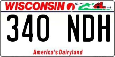 WI license plate 340NDH