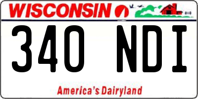 WI license plate 340NDI