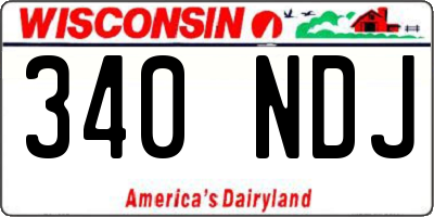 WI license plate 340NDJ
