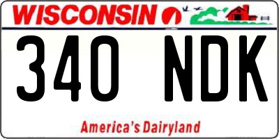 WI license plate 340NDK