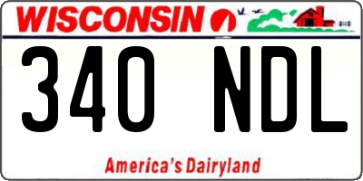 WI license plate 340NDL