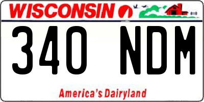 WI license plate 340NDM