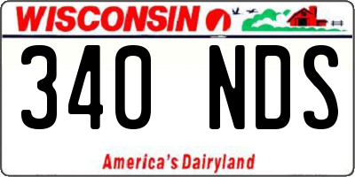WI license plate 340NDS