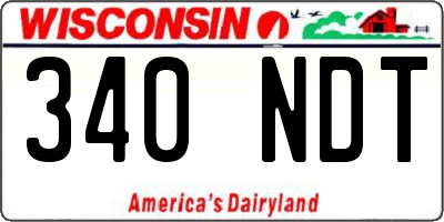 WI license plate 340NDT