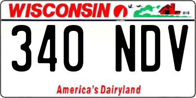WI license plate 340NDV